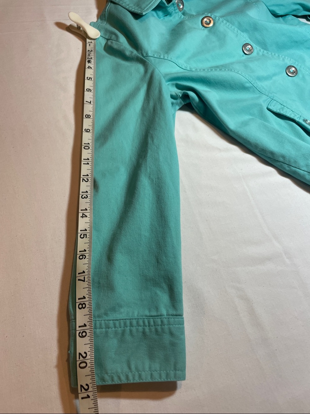 Draper’s & Damon’s Aqua Button-Front Jacket - Picture 7 of 7